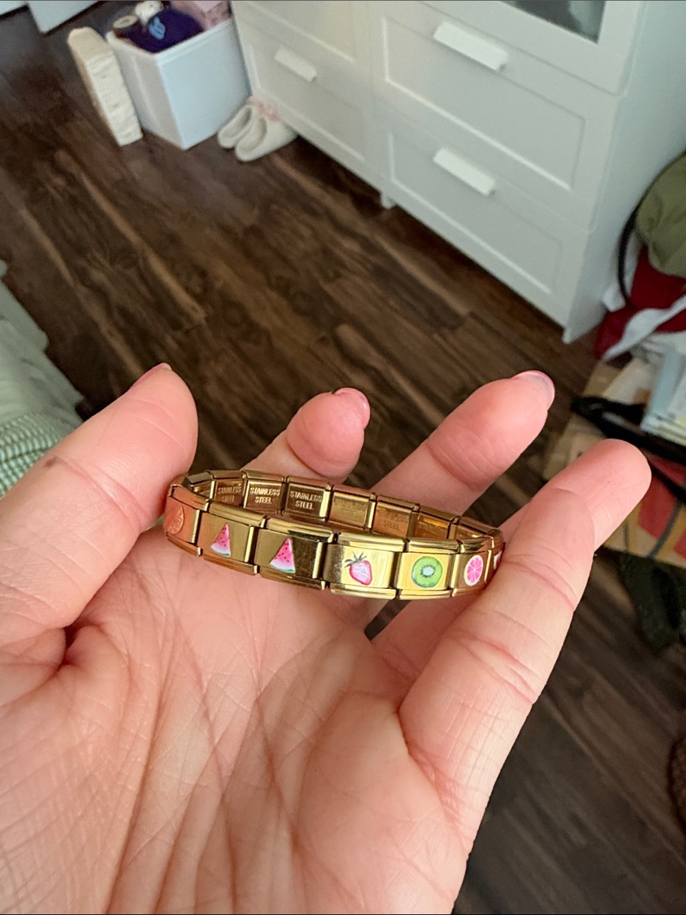 italian charm bracelet with fruits